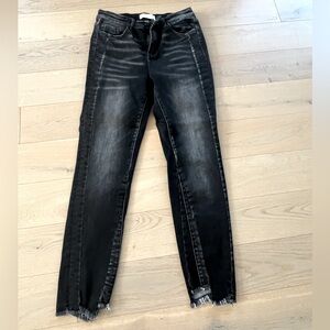 Super stretchy black distressed jeans size 29